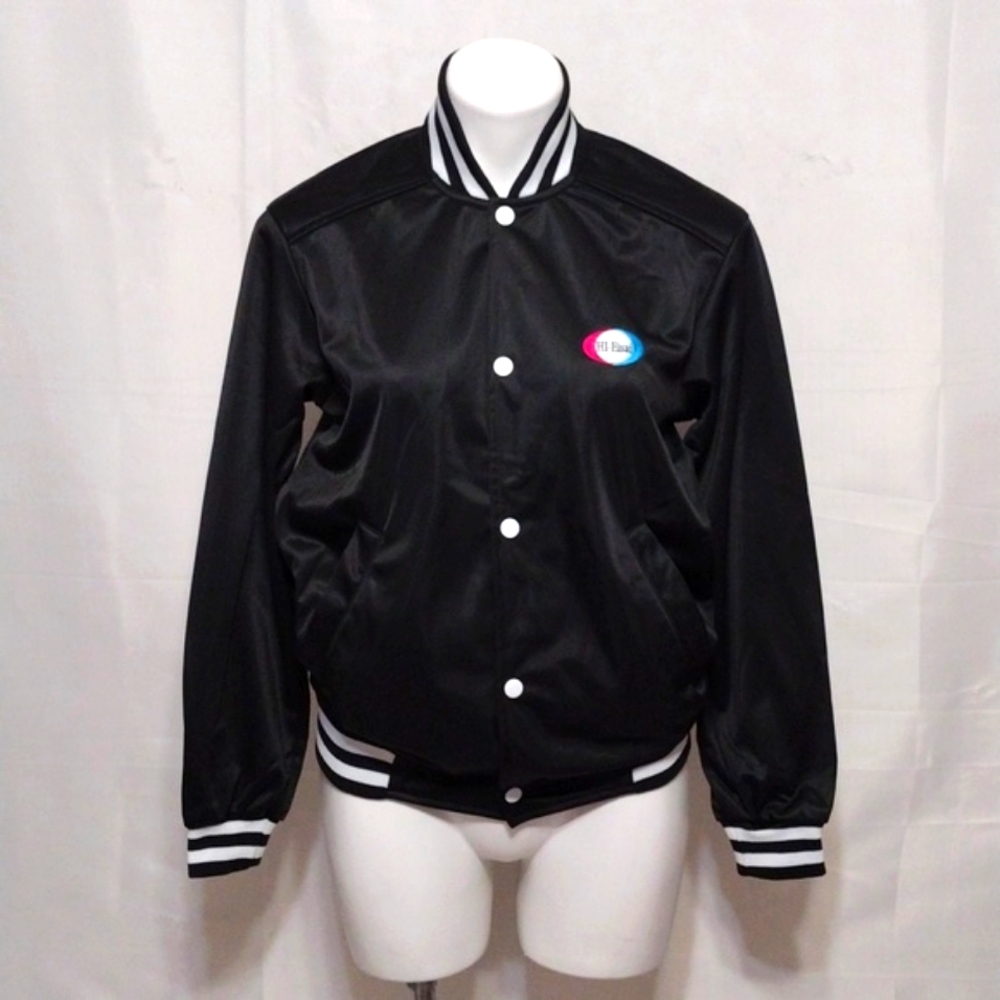 Women’s Button Up Bomber Jacket Small Casual Utility Streetwear Lightweight